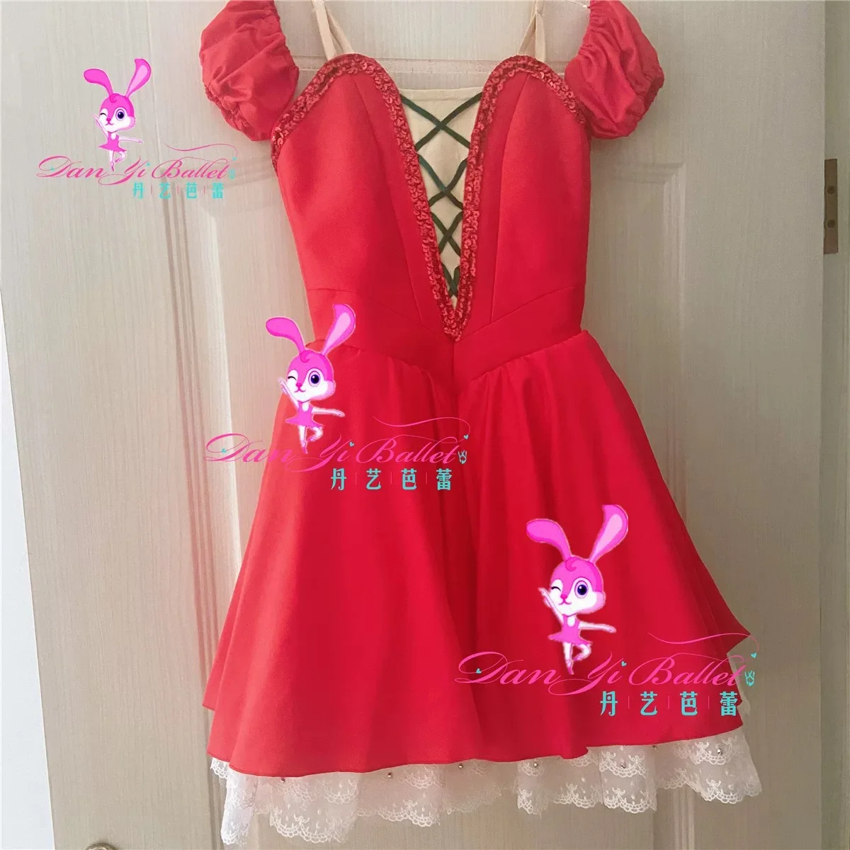Traje de ballet para niños, disfraz de director de rábano, vestido de competición, vestido de gasa rojo, personalizado profesionalmente