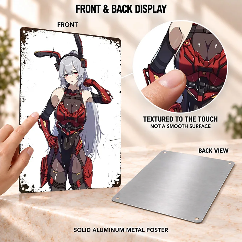 Girls Frontline Game Aluminum Posters Customized Metal Sign Science Fiction Combat Theme Wall Art For Gaming Room Birthday Gift