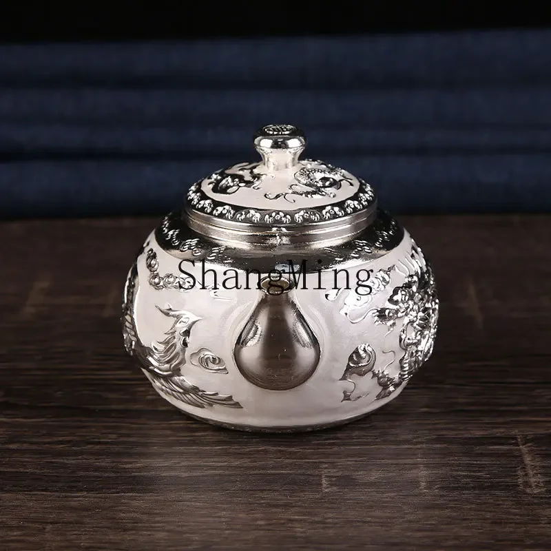 

CL high-grade silver kung fu tea set, teapot wine set, dragon and phoenix tea set, business gift-giving, good wholesale.