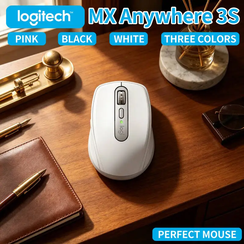 

Productivity MX Anywhere 3S - 8K DPI Tracking, MagSpeed Scroll, 3-Device Sync, Ideal for Report Writing & Office Task