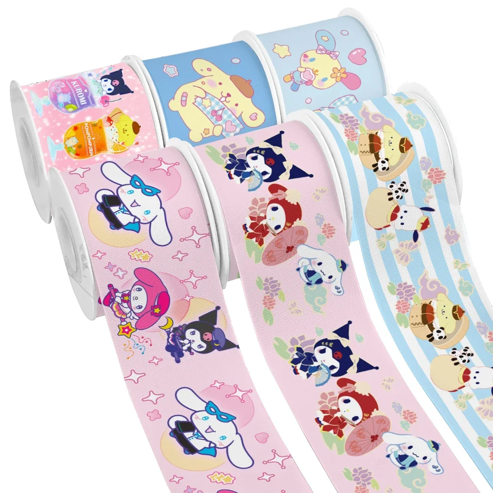 

Cute Characters Japanese Sanrio 10yards Cartoon Designs Printed Grosgrain Ribbon for DIY Girl Headwear Bows Satin Ribbon