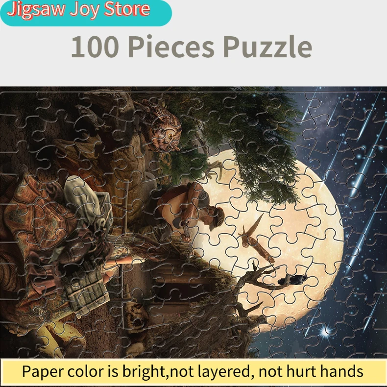 100 Pieces Jigsaw Puzzle Assembling Picture Cartoon Animals Travel Girl Decompression Puzzles Toy Educational Gifts