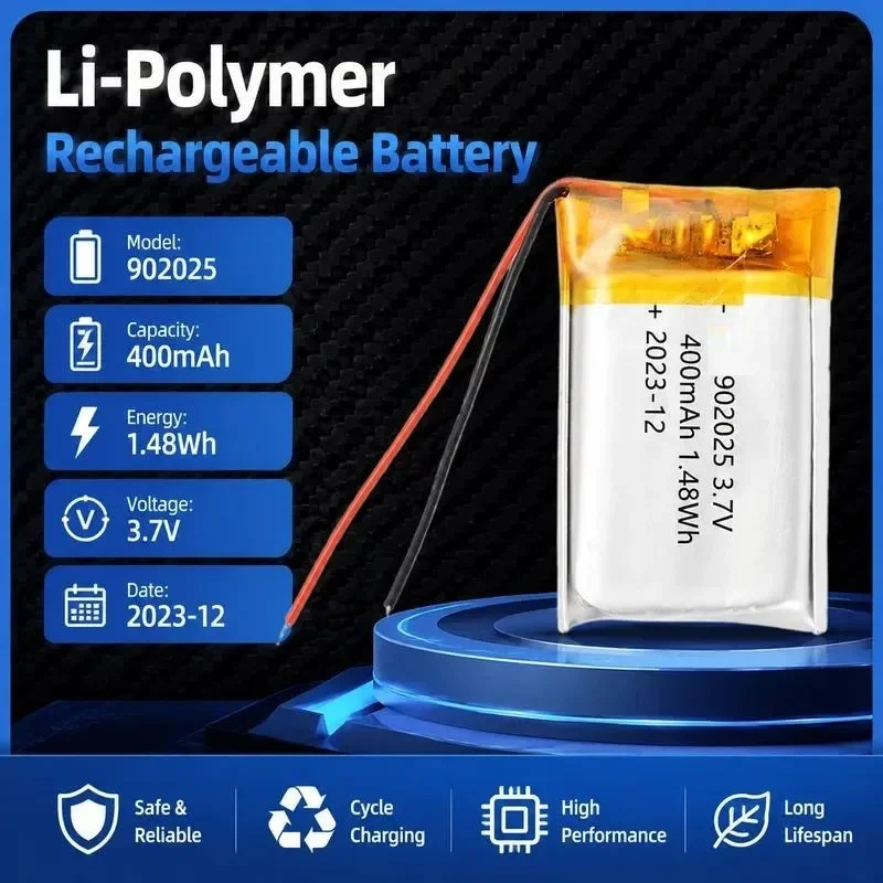 [New] 100pcs 902025 Polymer lithium battery 400mAh dog trainer anti-lost device, Bluetooth speaker 3.7V