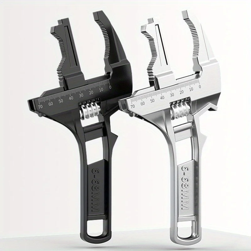 1Pc Large Opening Spanner Multifunctional Adjustable Wrench for Kitchen Bathroom Manual Operation Ergonomic Design