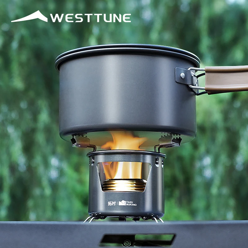 WESTTUNE Camping Alkoholkocher Outdoor Picknick Wandern Überleben Rucksackreisen Kochherd Tragbarer Alkoholbrenner aus Edelstahl
