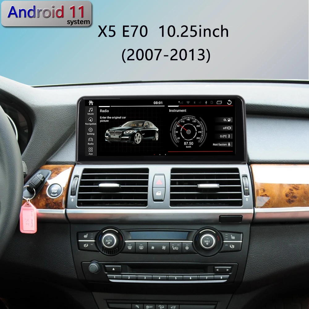 Android 12 CarPlay Car Radio Multimedia Player GPS Navigation 10.25inch For BMW X5 E70 F15 E71 Xdrive30i CCC CIC NBT EVO