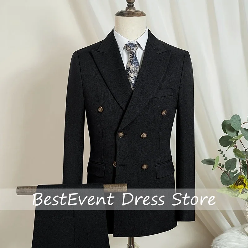 Elegant Man Suit 2 Piece Set Modern Wedding Party Outfit Suits for Men Stylish Business Office Suit Banquet Attire Customized