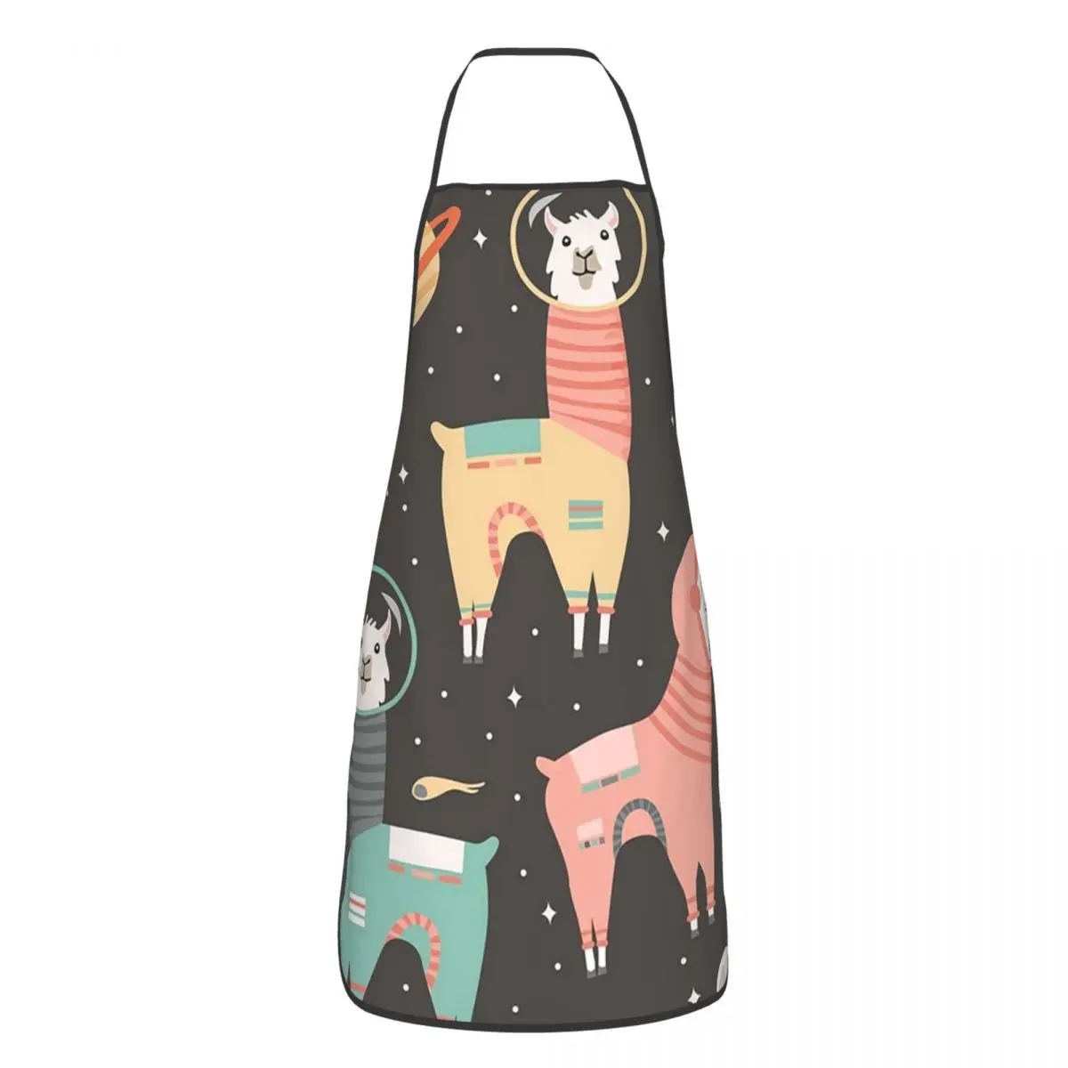 Astronaut Llamas In Space Apron Chef Cooking Baking Tablier Waterproof Bib Kitchen Cleaning Pinafore for Women Men Gardening