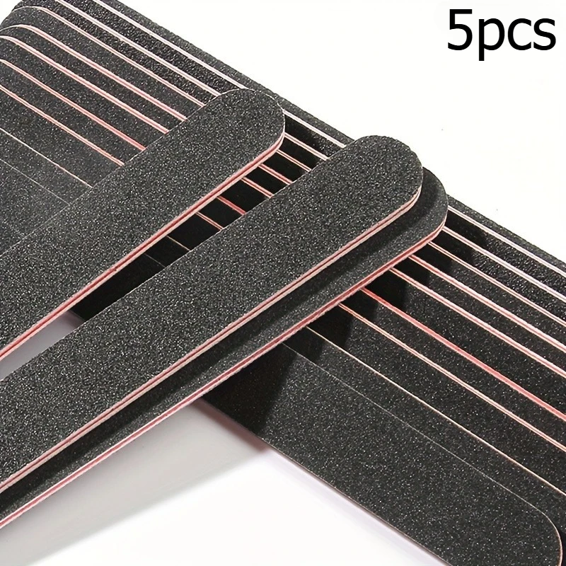 5/10/20-teiliges professionelles doppelseitiges Nagelfeilen-Set, schwarze, matte Brett-Maniküre- und Schleifwerkzeuge, Körnung 100/180, waschbar, doppelseitig
