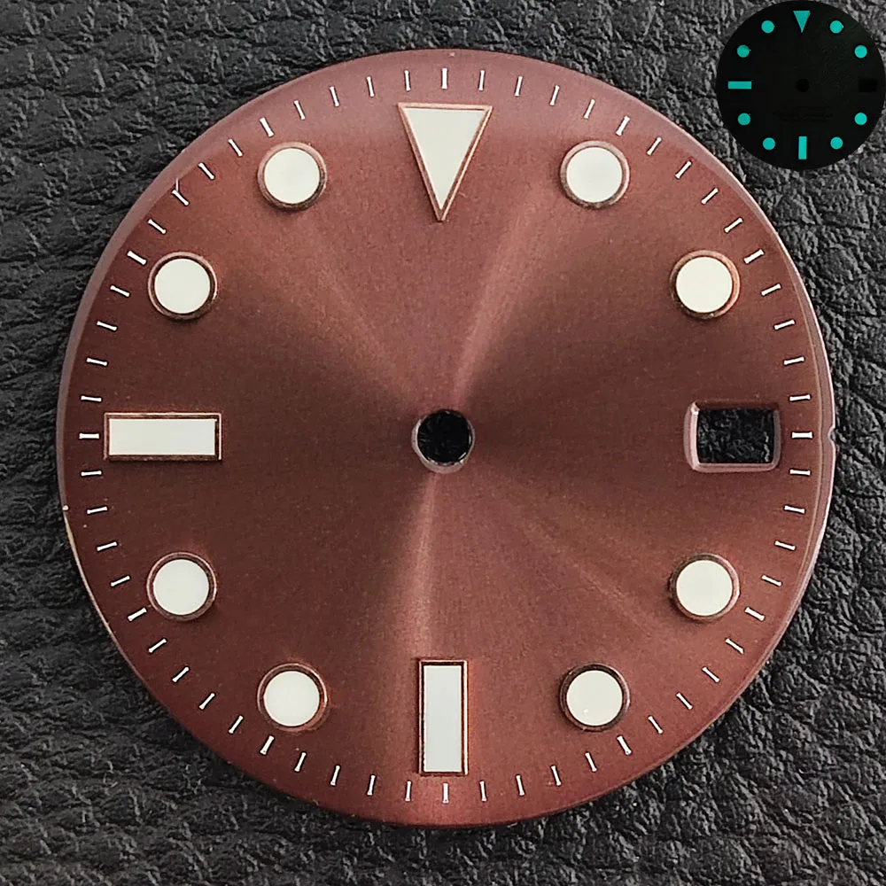 28.5mm dial suitable for 40mm case NH35 movement assembly NH35 dial blue green luminous watch accessory