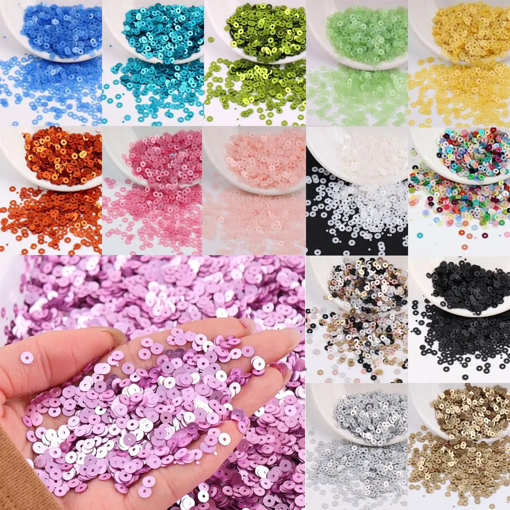 

Home Decor Fashion Nail Art Wedding Embellishment Round Faceted Bead Loose Sequin Round Paillettes Paillette Sewing Accessaries