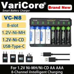 VariCore VC-N8 8-slot Smart Rechargeable Battery Charger Portable for 1.2v NI-MH Ni-Cd AA AAA toy Remote Control