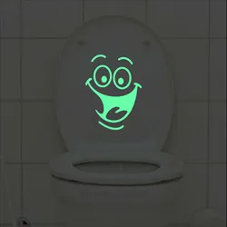Funny Cartoon Toilet Seat Cover Luminous Sticker Bathroom Washroom WC Door Decoration Fridge Laptop Car Body Window Vinyl Decal