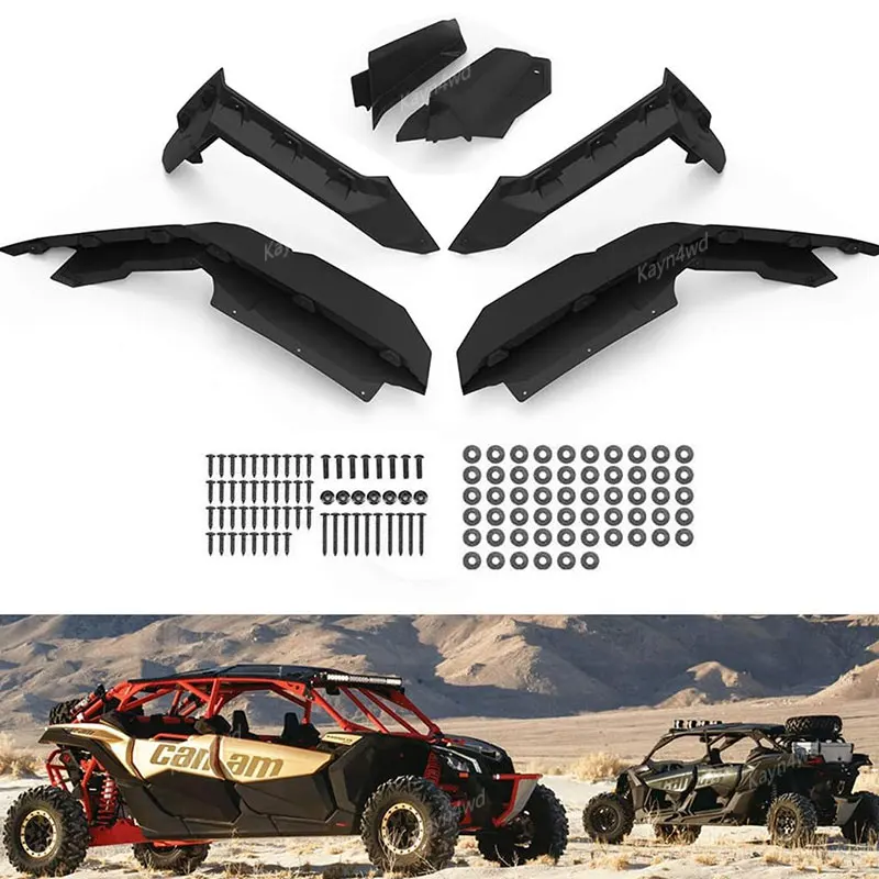 UTV 4x4 Accessories Fender Flares Extensions Compatible 715002973 For 2017-2025 Can Am Maverick X3 1000 Max R RR XRC Turbo DPS