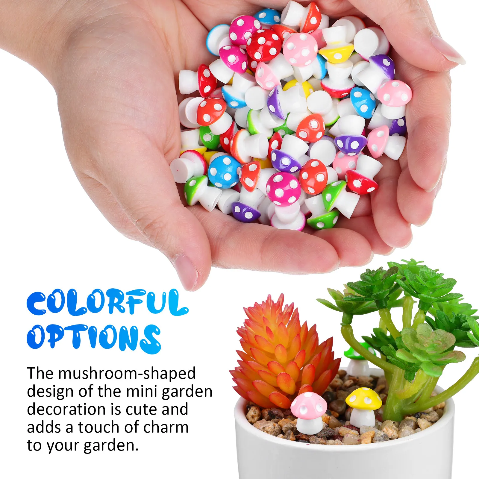 

80Pcs Moss Micro Landscape Figurines Colorful Resin Mushroom Decor for DIY Craft and Desktop Decoration Supplies