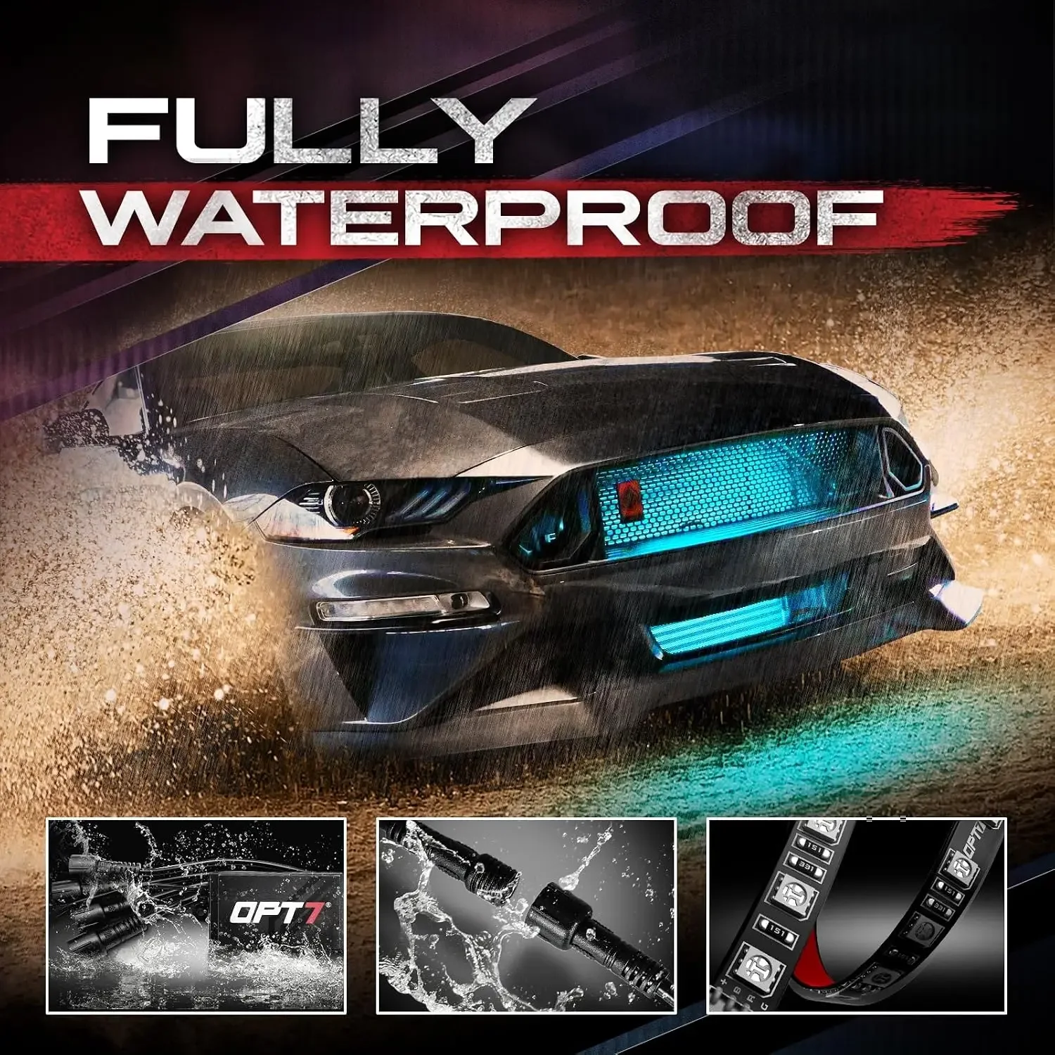 Wheel Well & Grille & Underglow Bundle Kit with Remote Control, Rigid Aluminum LED Light Bars, Waterproof Light Strips, Multicol