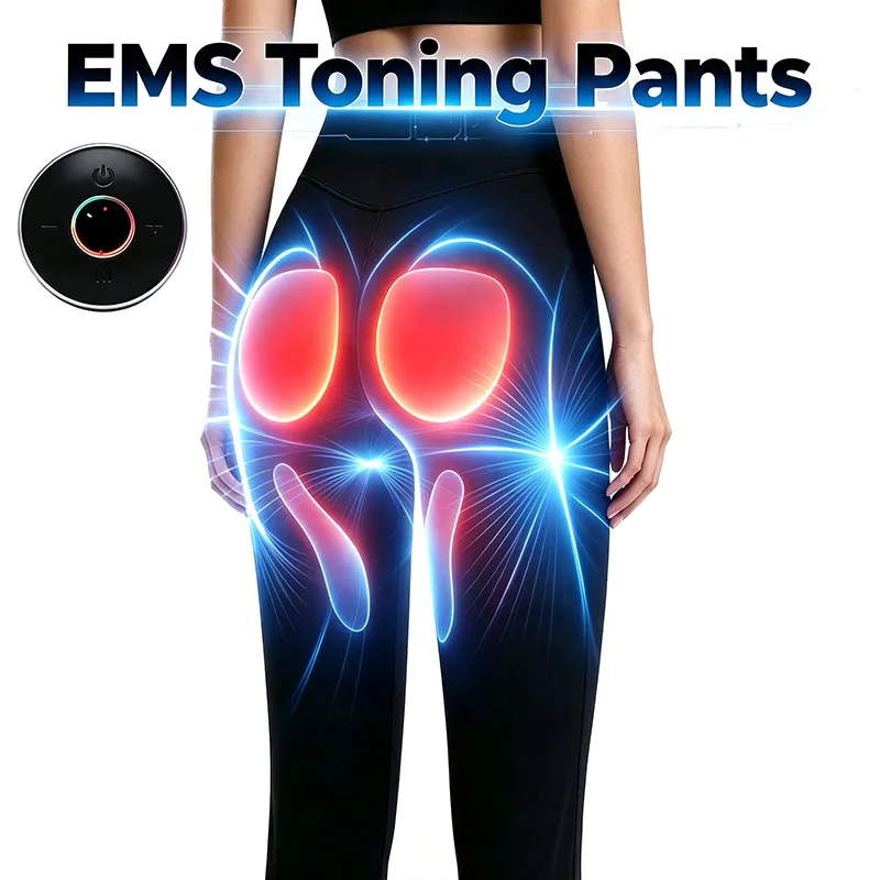 EMS-Leggings zur Muskelstimulation, Kabellose Yoga-Hose, Hochelastische Atmungsaktive Fitness-Gym-Activewear, Elastische Trainingshose