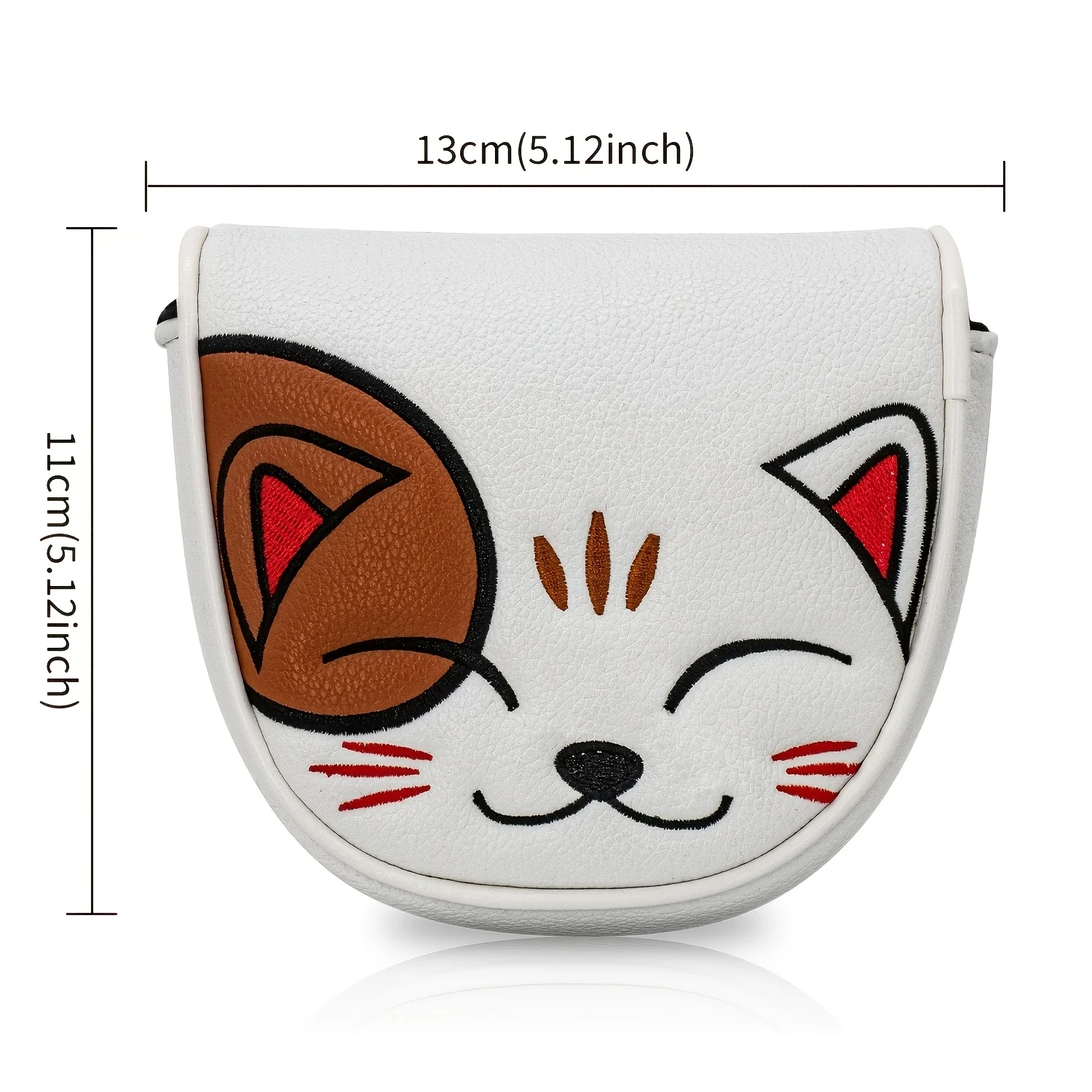 1pc Cat Pattern Golf Putter Headcover, Semi-Circular Putter Cover, PU Material with Premium Embroidery, Fits Most Brands view 6