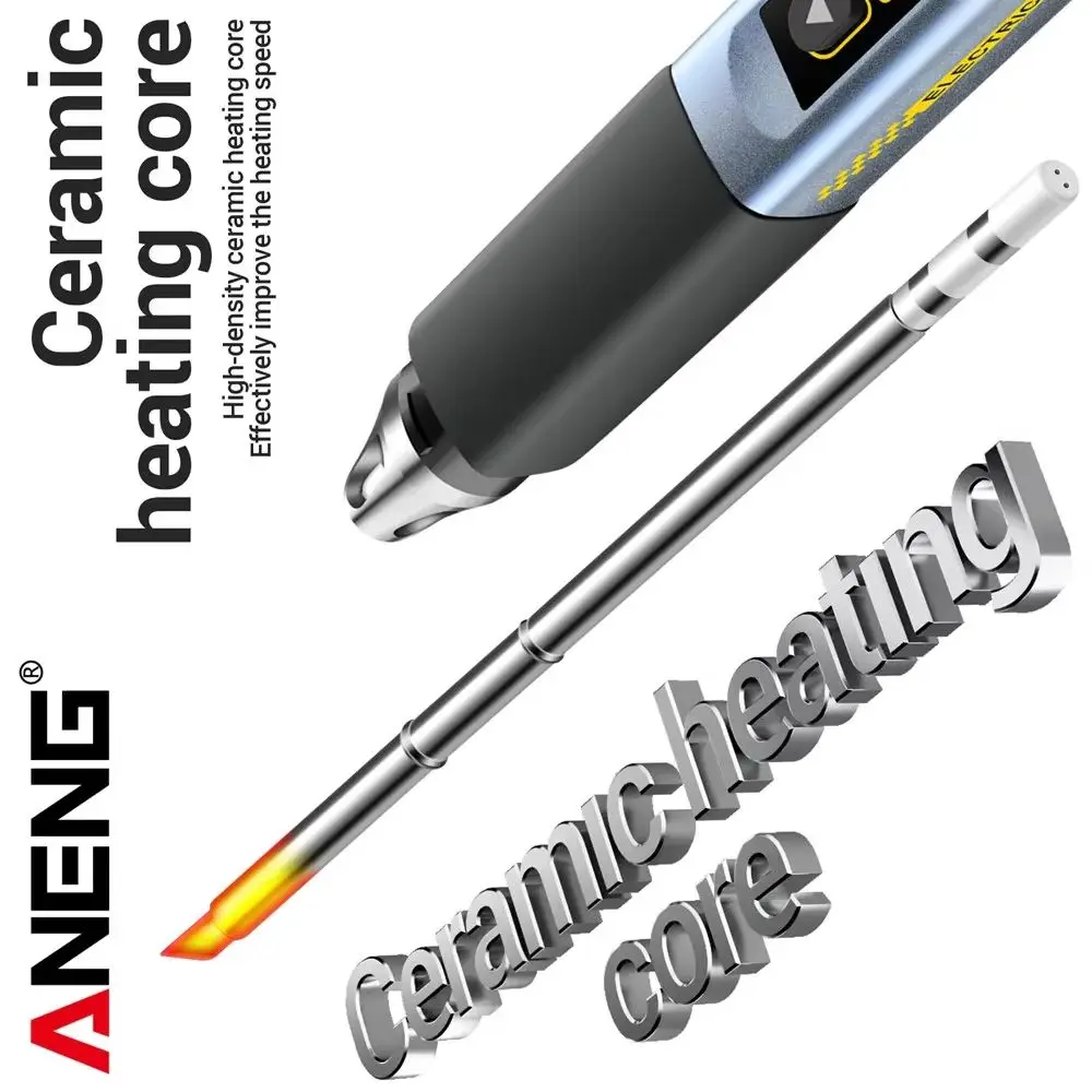 

96W Adjustable Temperature Soldering Iron Kit ANENG SL108 PD QC Fast Heat Digital Portable Welding Tool Electronic Repair
