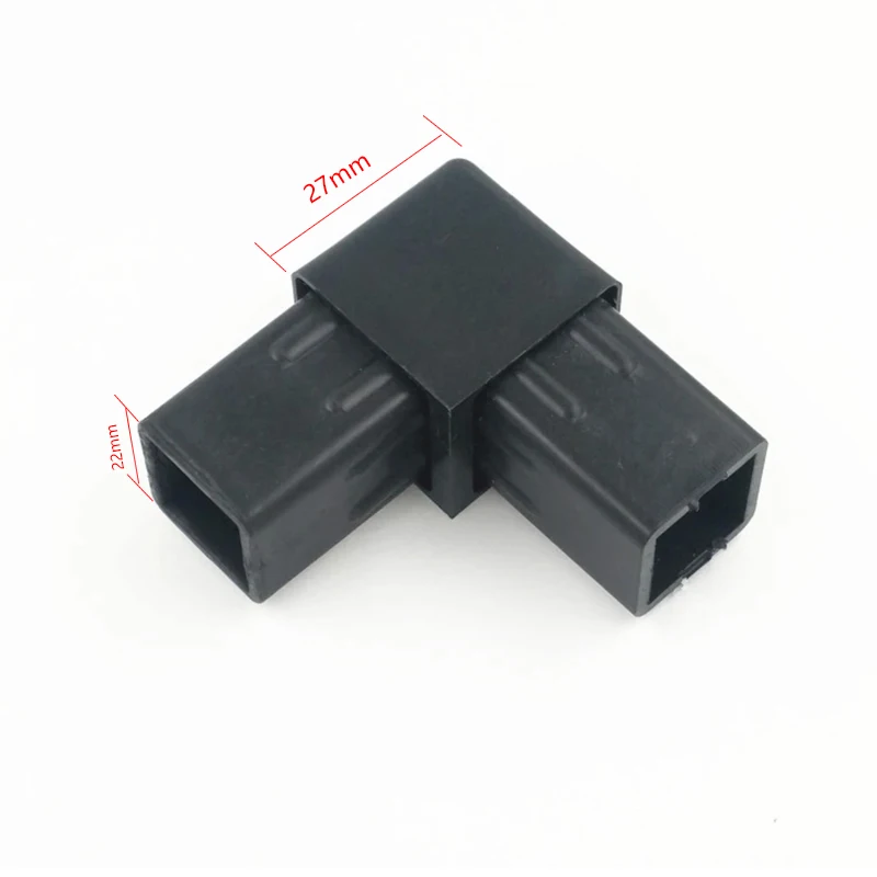 25X25 right Angle bend connector steel pipe plastic shelf tight fixing parts corner L T type guardrail balcony cabinet 20Pcs