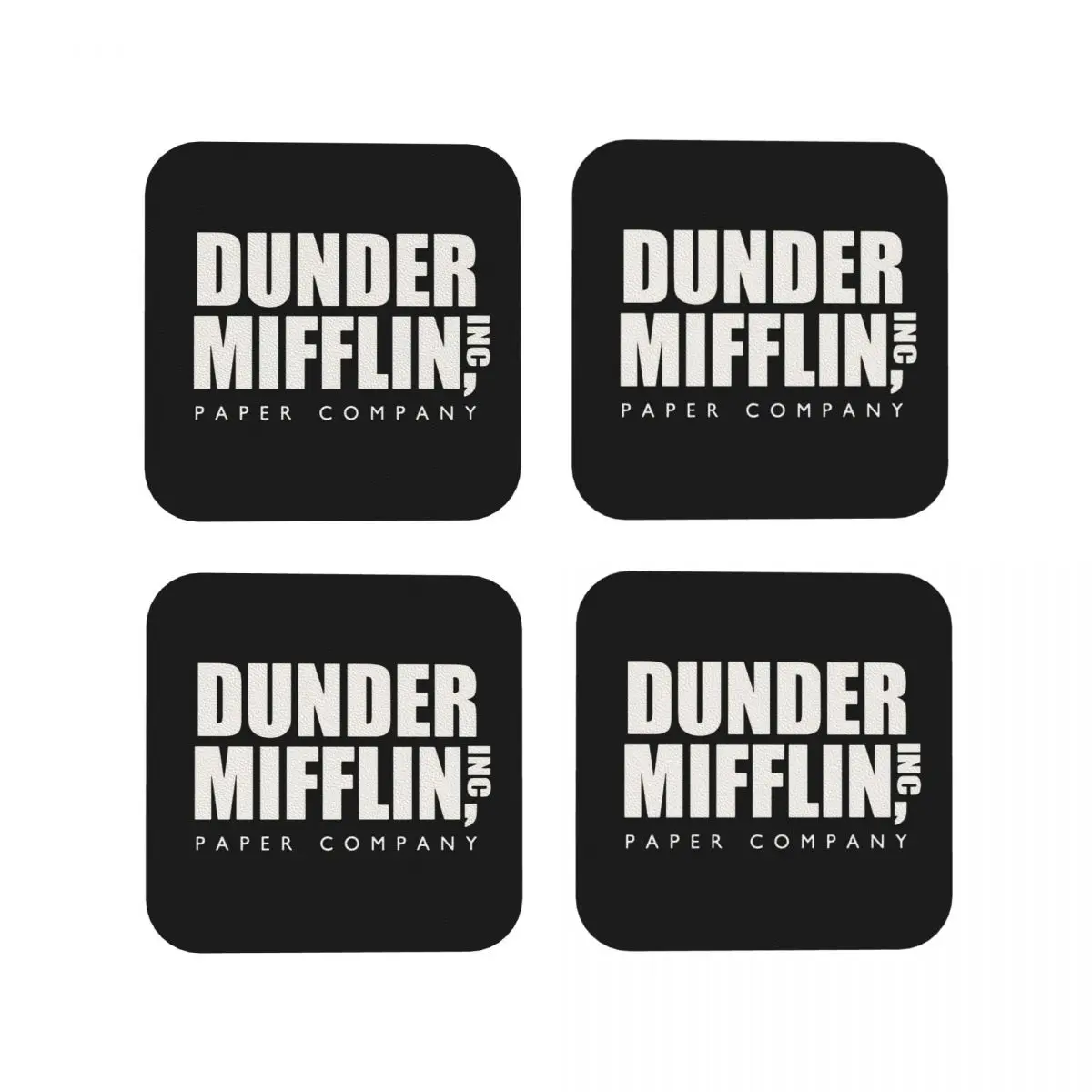 Dunder Mifflin Coasters Kitchen Placemats Waterproof Insulation Cup Coffee Mats For Decor Home Tableware Pads Set of 4