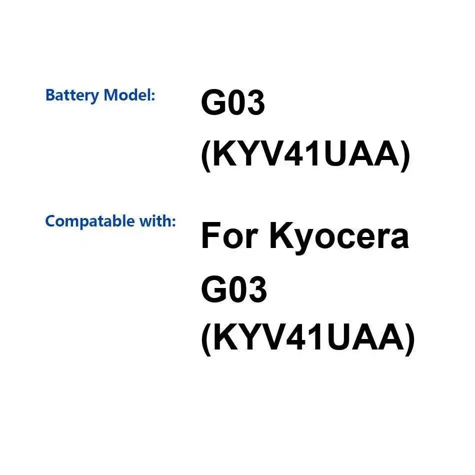 

Stable Mobile Phone Battery For Kyocera G03 KYV41UAA 2940Mah Environmentally Friendly