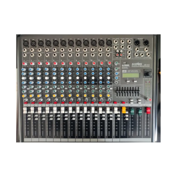 blue tooth USB mixing console professional audio mixer 2 groups of 12-channel audio sound cards & mixers