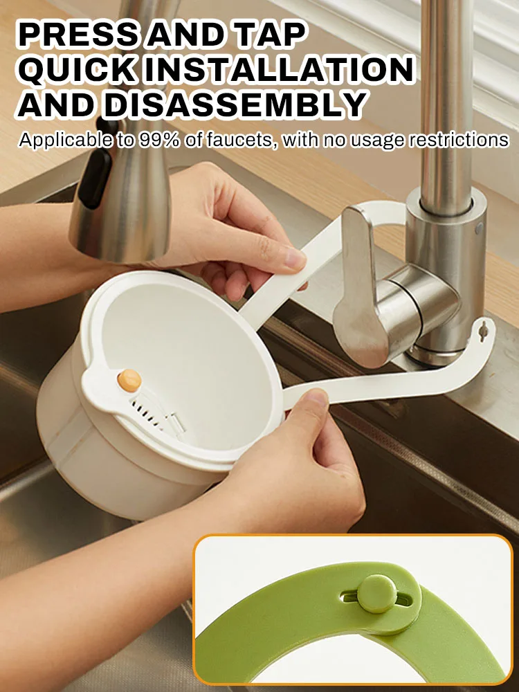 1PC Creative Sink Hanging Strainer Basket Openable Bottom Cover Quickly Drain Kitchen Garbage Filter Multifunctional Detachable image 4