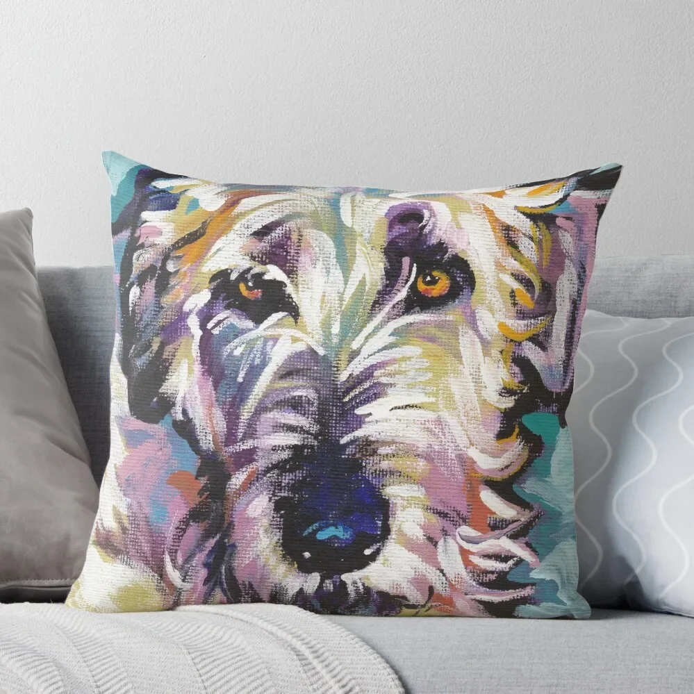 

Irish Wolfhound Dog Bright colorful pop dog art Throw Pillow Cushion Cover For Sofa Sofa Cushions Covers