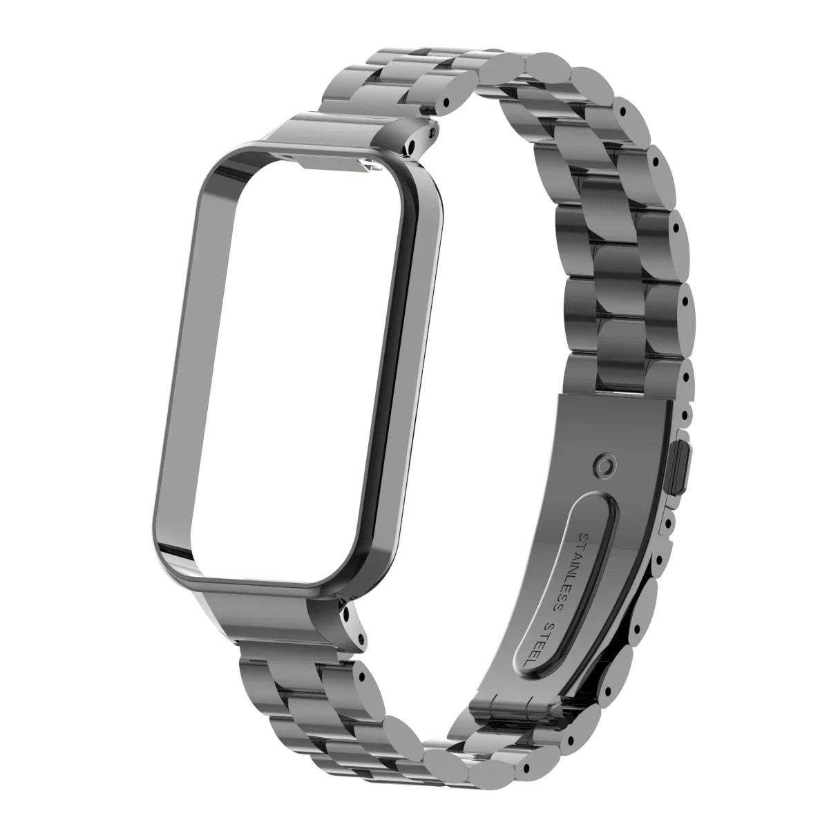 For Xiaomi Mi Band 8 Active Strap Case Protector Stainless Steel Watchband Protective Cover For mi Band 8 active Metal Bracelet