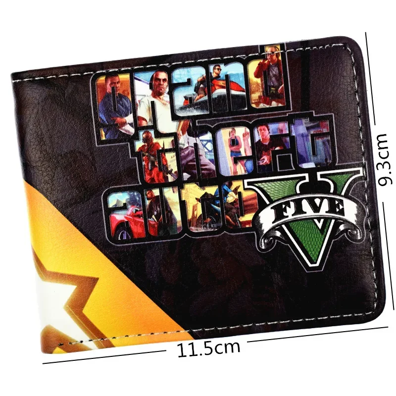 Game Grand Theft Auto V Wallet with Coin Pocket Men's Bi-Fold Purse