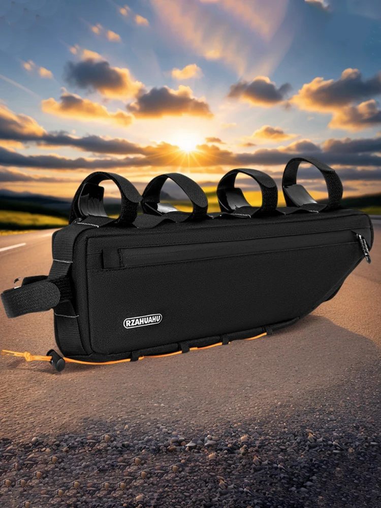 

1.5L Bicycle Under Top Tube Bag Adjustable Bike Triangle Frame Bag Bicycle Storage Pouch Cycling Storage Bag for Outdoor Riding