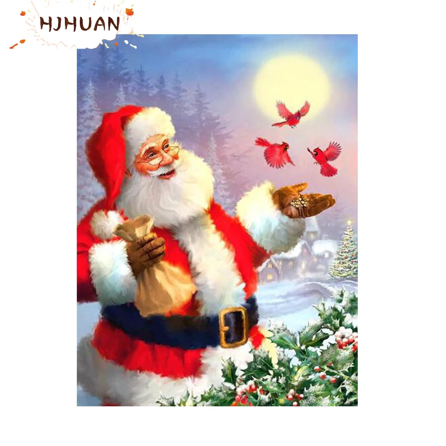 

5D DIY Diamond Painting Santa bird flower Cross Stitch Kits Full Drill Embroidery Mosaic Picture Of Rhinestones Christmas gift