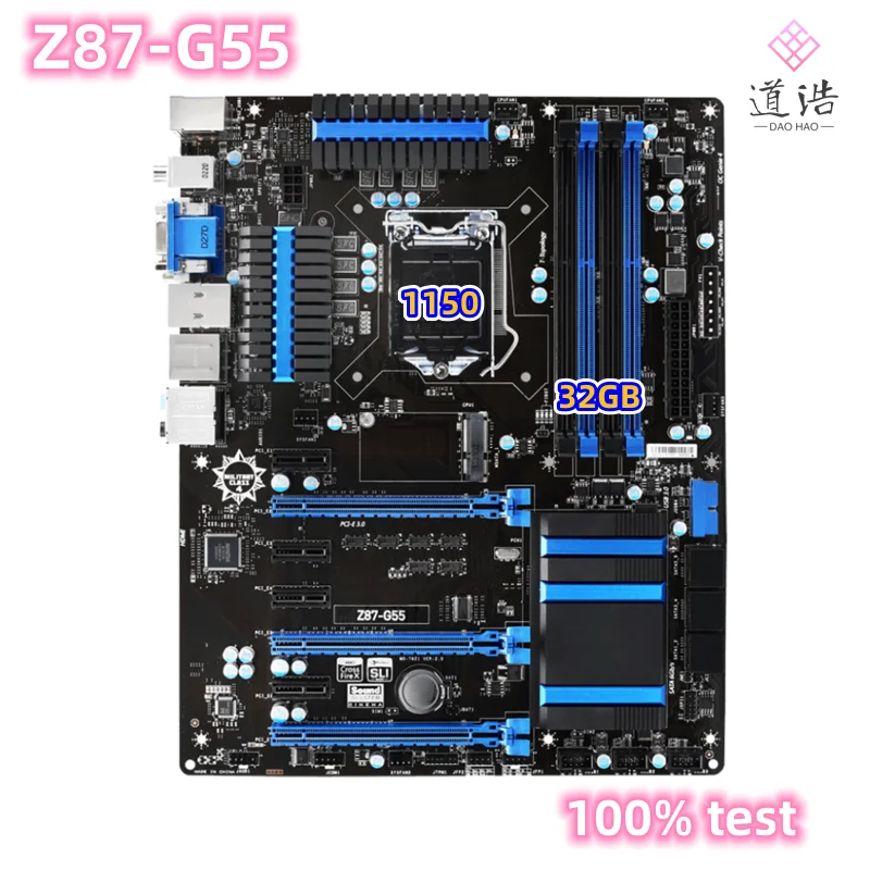 

For Z87-G55 Motherboard 32GB DVI HDMI LGA 1150 DDR3 ATX Z87 Mainboard 100% Tested Fully Work