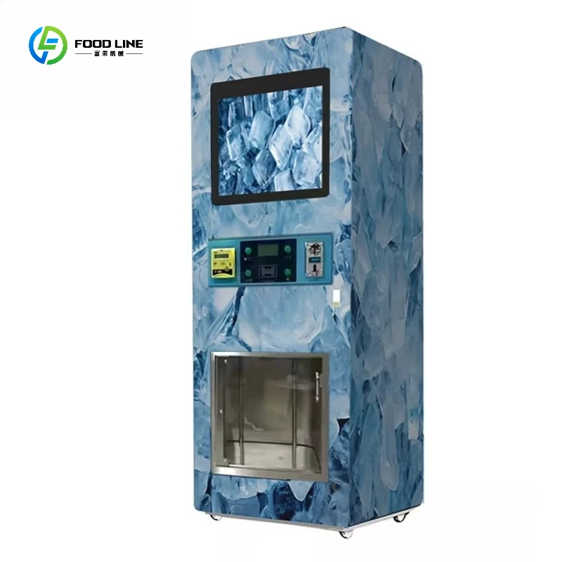 Outdoor Commercial Bagged Ice Dispenser Smart Bulk and Bag Ice Cube Vending Machine Customized