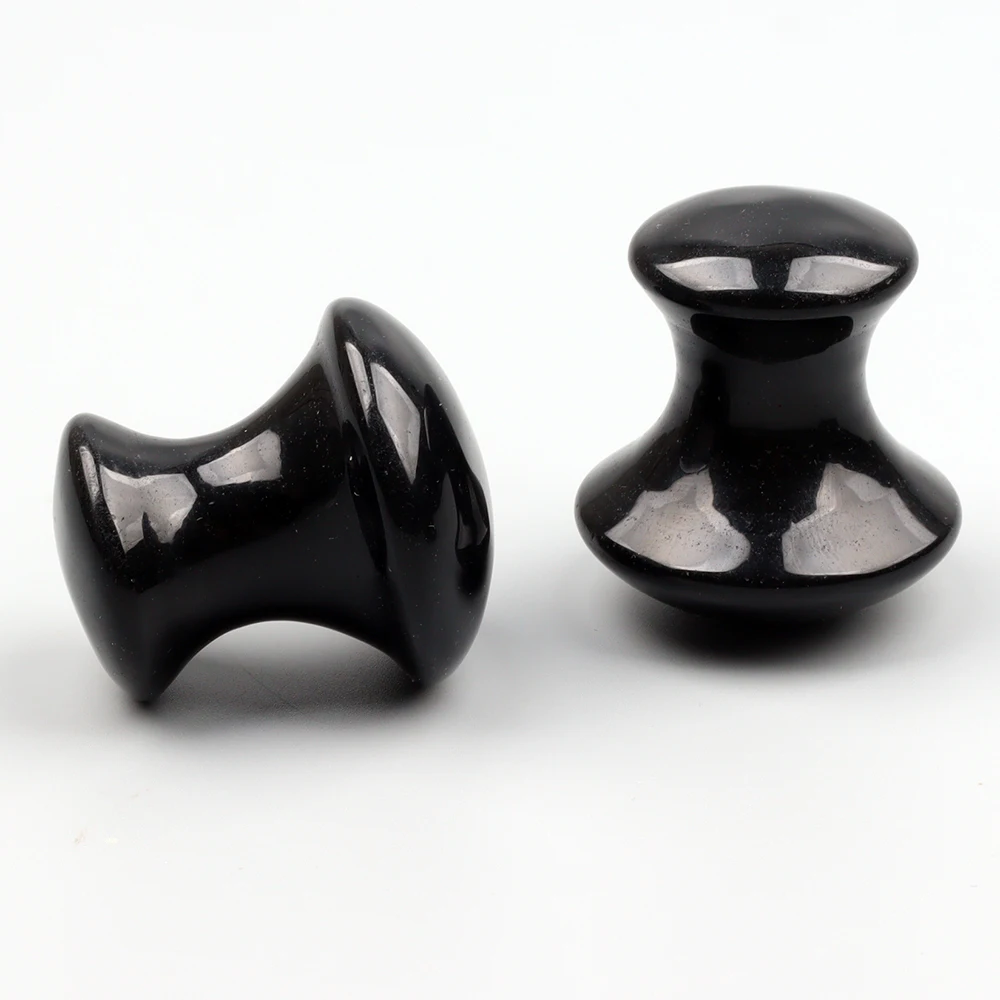 

Массажер для ухода за лицом с обсидиановым грибом, натуральный кристалл, инструмент Гуа Ша, массажная головка, скребок для ухода за кожей глаз, косметические товары для морщин