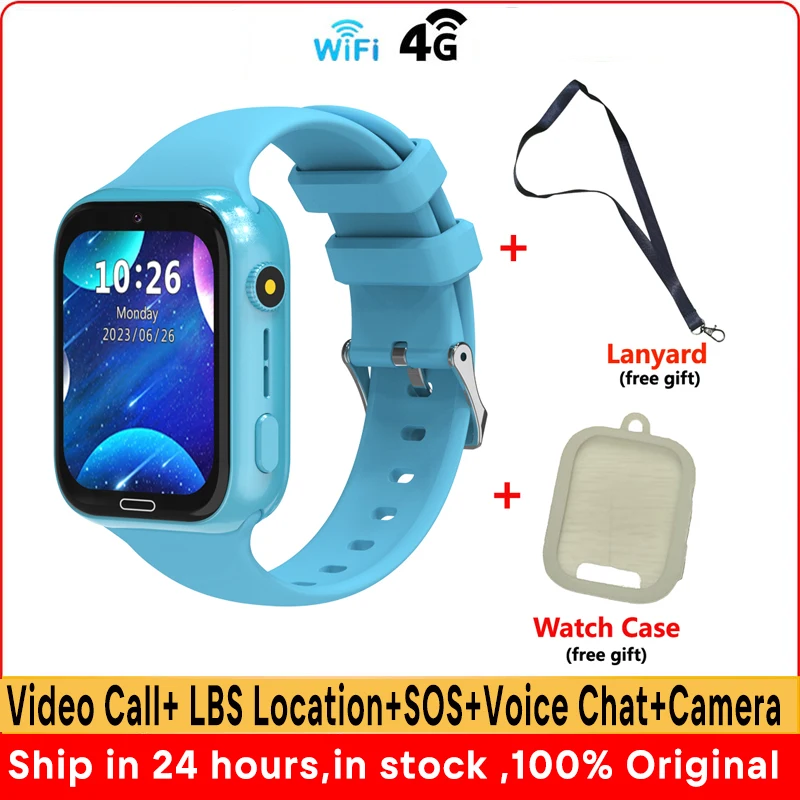 Kids 4G Smart Watch Sim Card Games Video Call Camera SOS Waterproof Location WiFi LBS Tracker Call Back Children Smart Watch