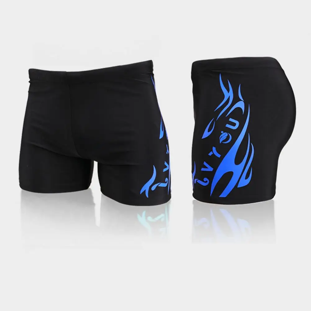 High-waisted Men Swimwear Men High Waist Swim Trunks Flame Print High Waist Men's Swim Shorts for Beach Sports Tight for Summer