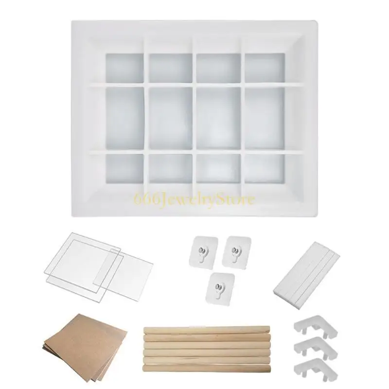 F2TD Photo Frame Mould Resin Casting Mold Rectangle DIY Art Craft Tool for Kids Girls