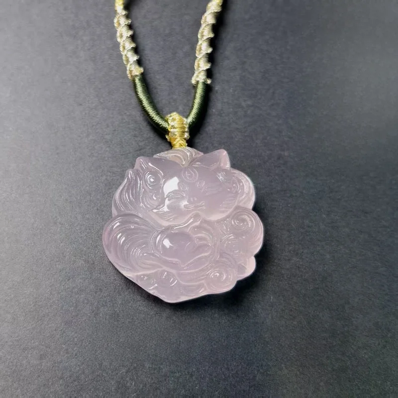 pink-crystal-pendant-necklace-attracting-love-and-marriage-fortune-nine-tailed-charm-eastern-style-fashion-jewelry