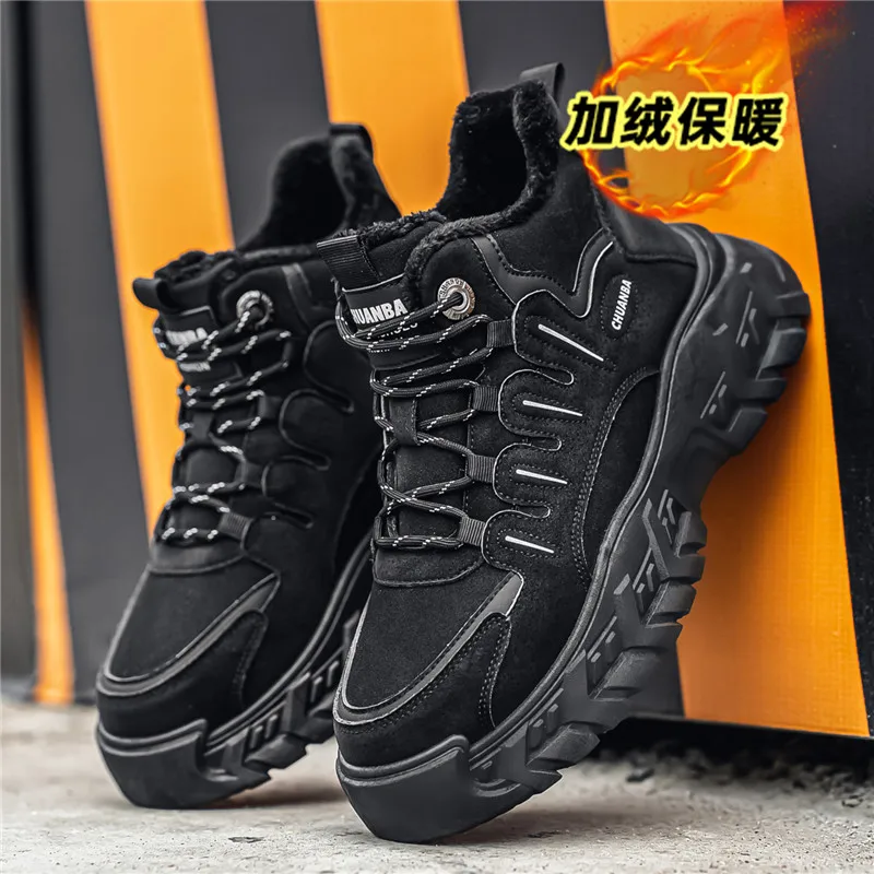 

Men's Waterproof Snow Boots with Plush Lining, Anti-Slip and Wear-Resistant Sneaker Sole, Warm Winter Casual Boots