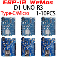 ESP-12 WeMos D1 UNO R3 CH340 CH340G WiFi Development Board Based ESP8266 Shield Smart Electronic PCB For Arduino Compatible IDE