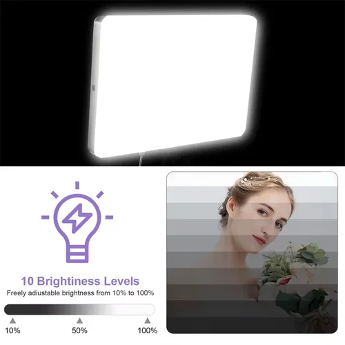 Imagen 1 del producto Luz LED para vídeo con trípode profesional, Panel regulable con Control remoto, iluminación para estudio fotográfico, lámpara de relleno para fotografía en vivo