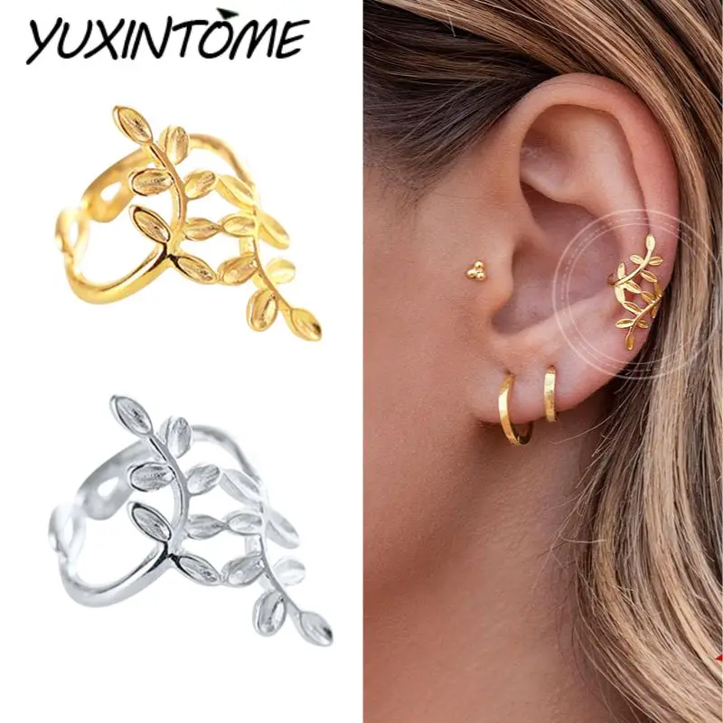 

1PCS 925 Sterling Silver Needle High-end Light Luxury Multi-leaf Shape Ear Clip Women's Small Fresh Fashion Earrings Jewelry