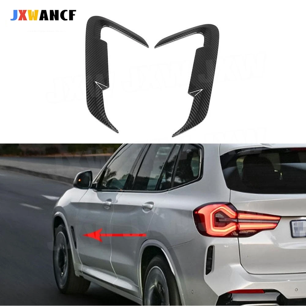 

JXWANCF 2PCS Carbon Fiber Front Fender Vent Fin Gill Trim Cover For BMW iX3 G08i 2022 Black Bodykits Decoration Car FRP