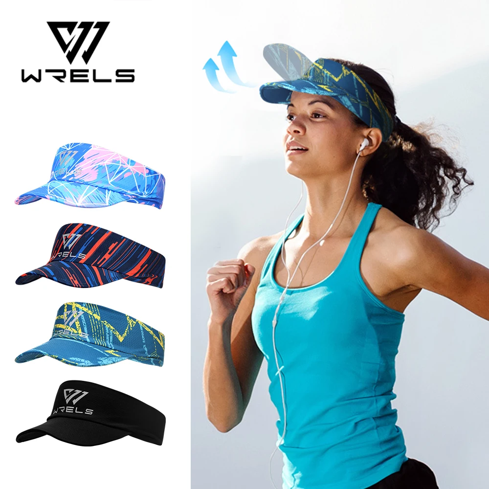 WRELS Sports Empty Top Hat Marathon Running Cross-Country Quick-Dry Sun Hat Sweat-Absorbing Sunscreen Hat for Men and Women