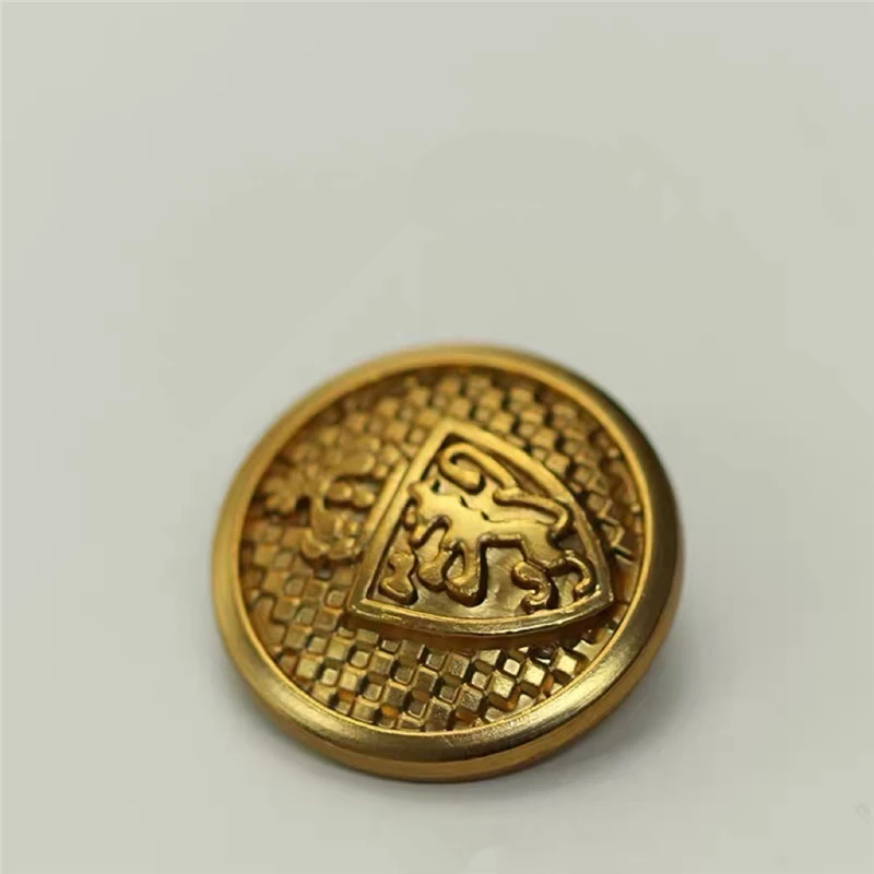 10pcs 15/20/25mm European Vintage Golden Buttons for Coats High Quality Metal Shank Buttons Winter Women Coat Decorative Buttons