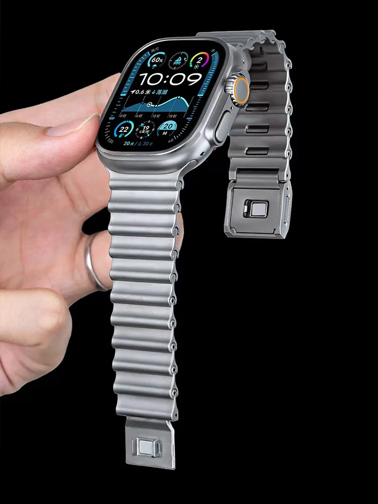

Магнитный ремешок из нержавеющей стали для Apple Watch Ultra 2 11 10 9 8 7 6 5 Se 4 Ocean Металлический ремешок для iWatch 42 мм 44 мм 45 мм 46 мм 49 мм