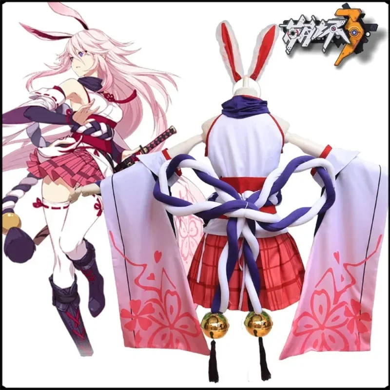 Anime Honkai Impact 3 Yae Sakura uniform Cosplay Kostuum pour femmes Honkai Impact 3 Cosplay Kostuum Halloween feestjurk
