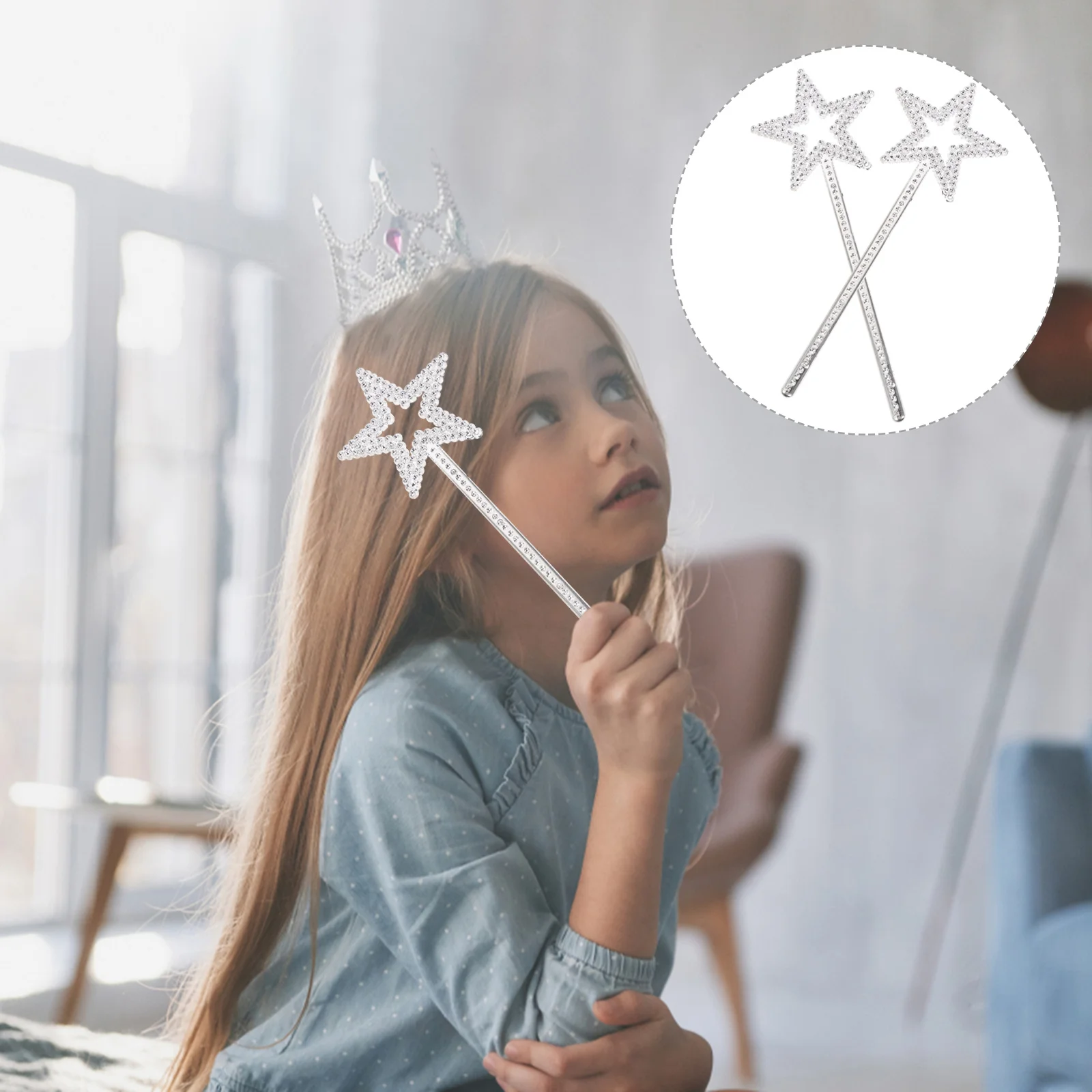 

12 Pcs Christmas Presents Wand Fairy for Wands Diy Princess Silver Star